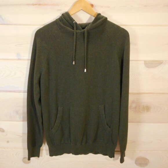 Frederik Anderson Men's M Hooded Sweater Olive Cotton Long Sleeve Shirt - Picture 1 of 8